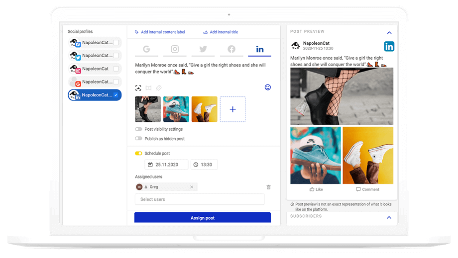 publish content on LinkedIn